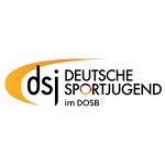 Logo eines Unternehmens mit stilisierter Grafik und typografischen Elementen in Schwarz, Orange und Rot.