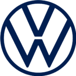 Logo von Volkswagen in Blau, bestehend aus einem stilisierten „V“ und „W“ innerhalb eines Kreises.